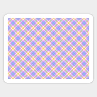 Pink Blue and Yellow Pastel Plaid Pattern Magnet